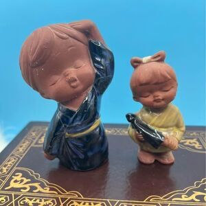 Japanese girl ceramic figurine, Pottery Art Seto Craft